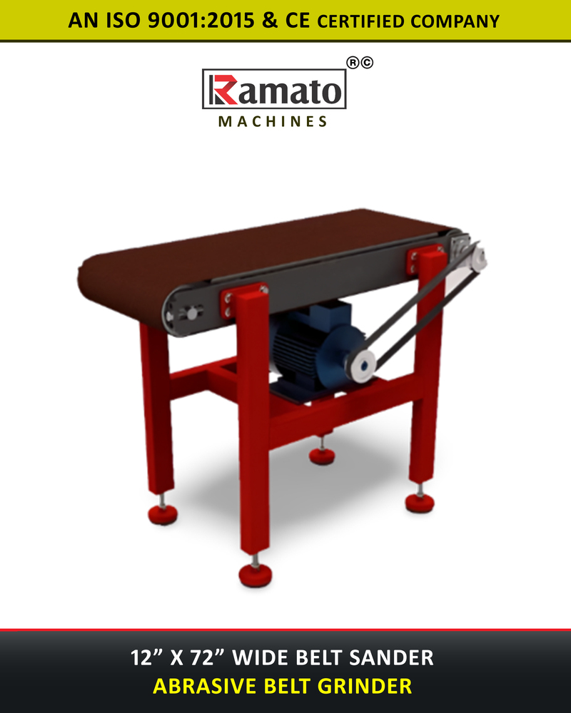 12 x 72 inch Wide Belt Sander, Abrasive Belt Grinding Machine Manufacturer Exporter Rajkot Gujarat Bharat (INDIA)