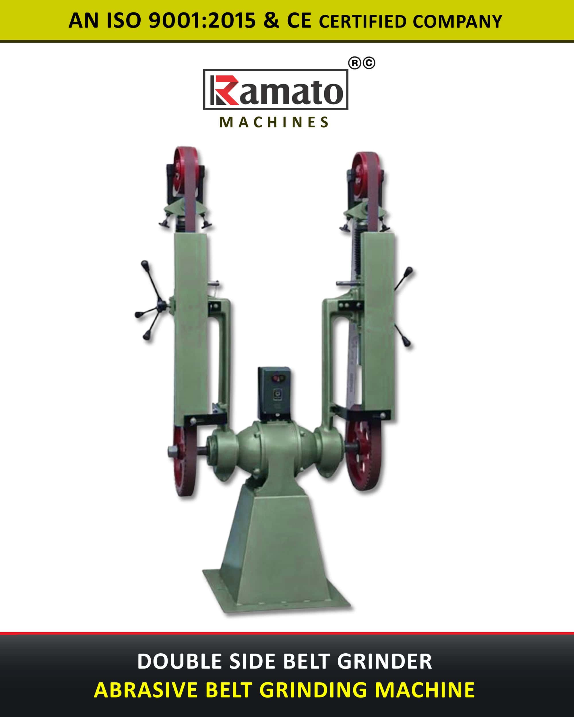 Double Side Heavy Duty Belt Grinder With Pedestal Stand 50 x 3500 mm Belter