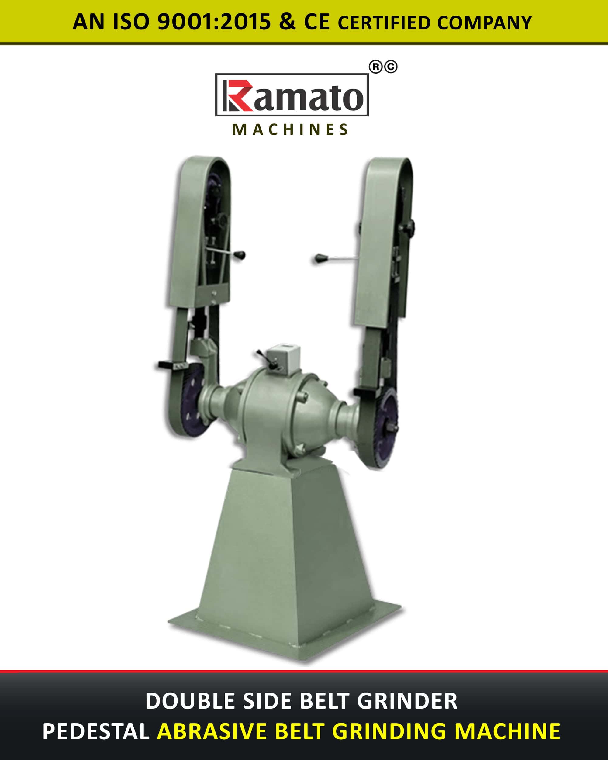Double Side Heavy Duty Belt Grinder With Pedestal Stand