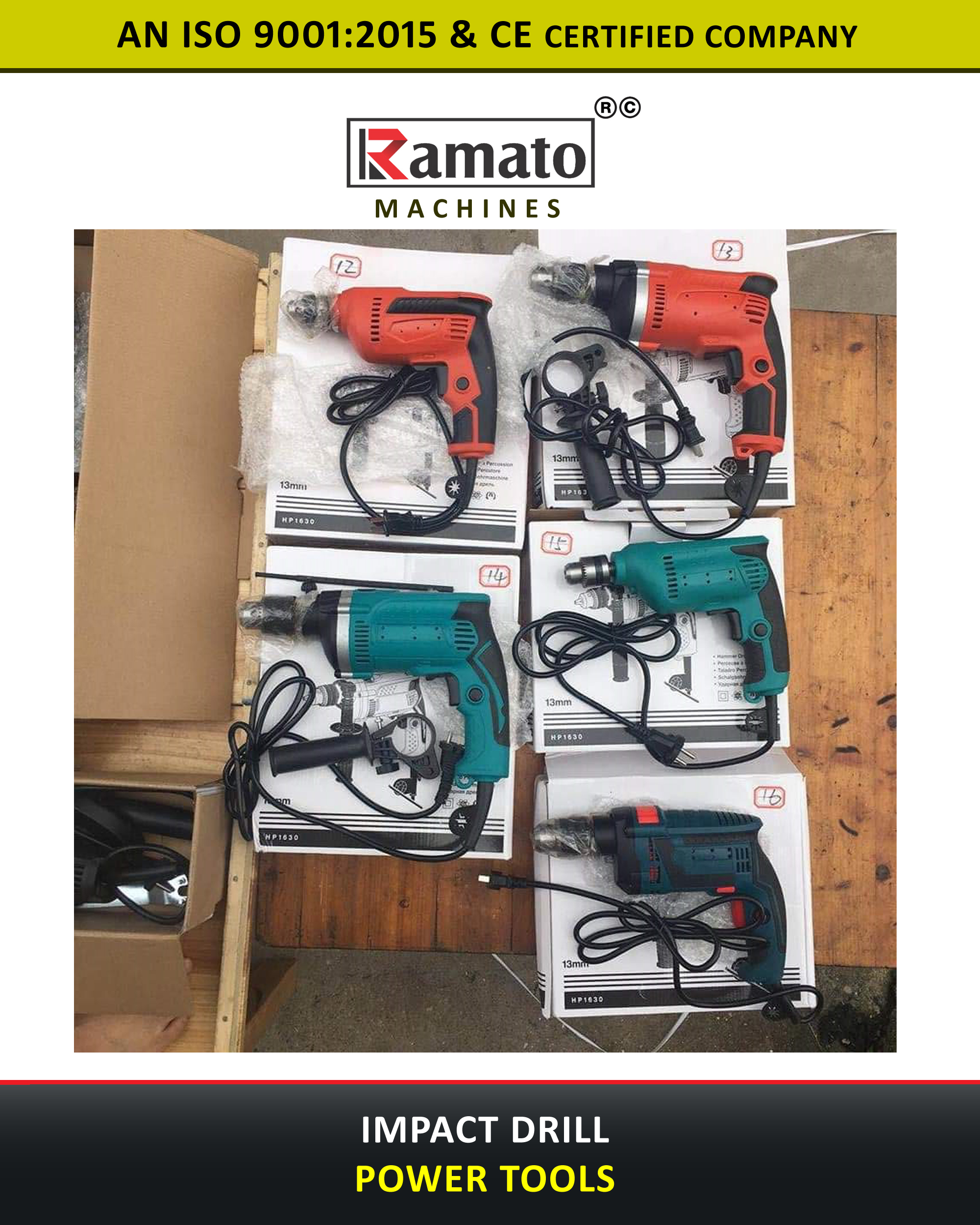 10mm 13mm Impact Drill Machine Manufacturer Exporter Rajkot Gujarat Bharat (INDIA)