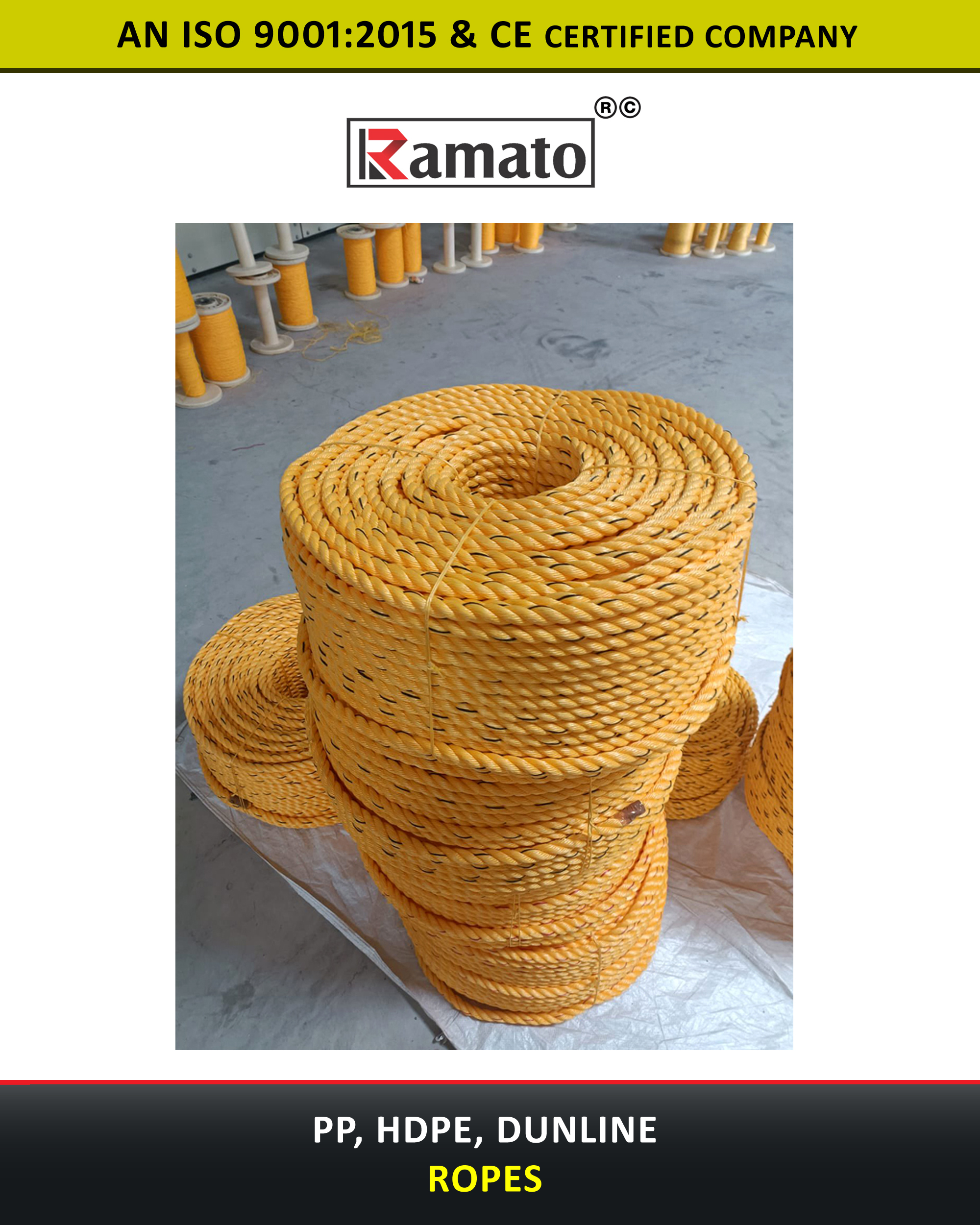 PP HDPE Dunline Rope Manufacturer Exporter Rajkot Gujarat Bharat (INDIA)