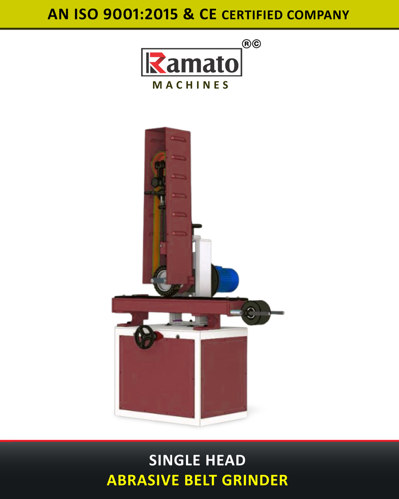 Ramato Single Head Automatic Belt Grinding Machine Manufacturer Exporter Rajkot Gujarat Bharat (INDIA)