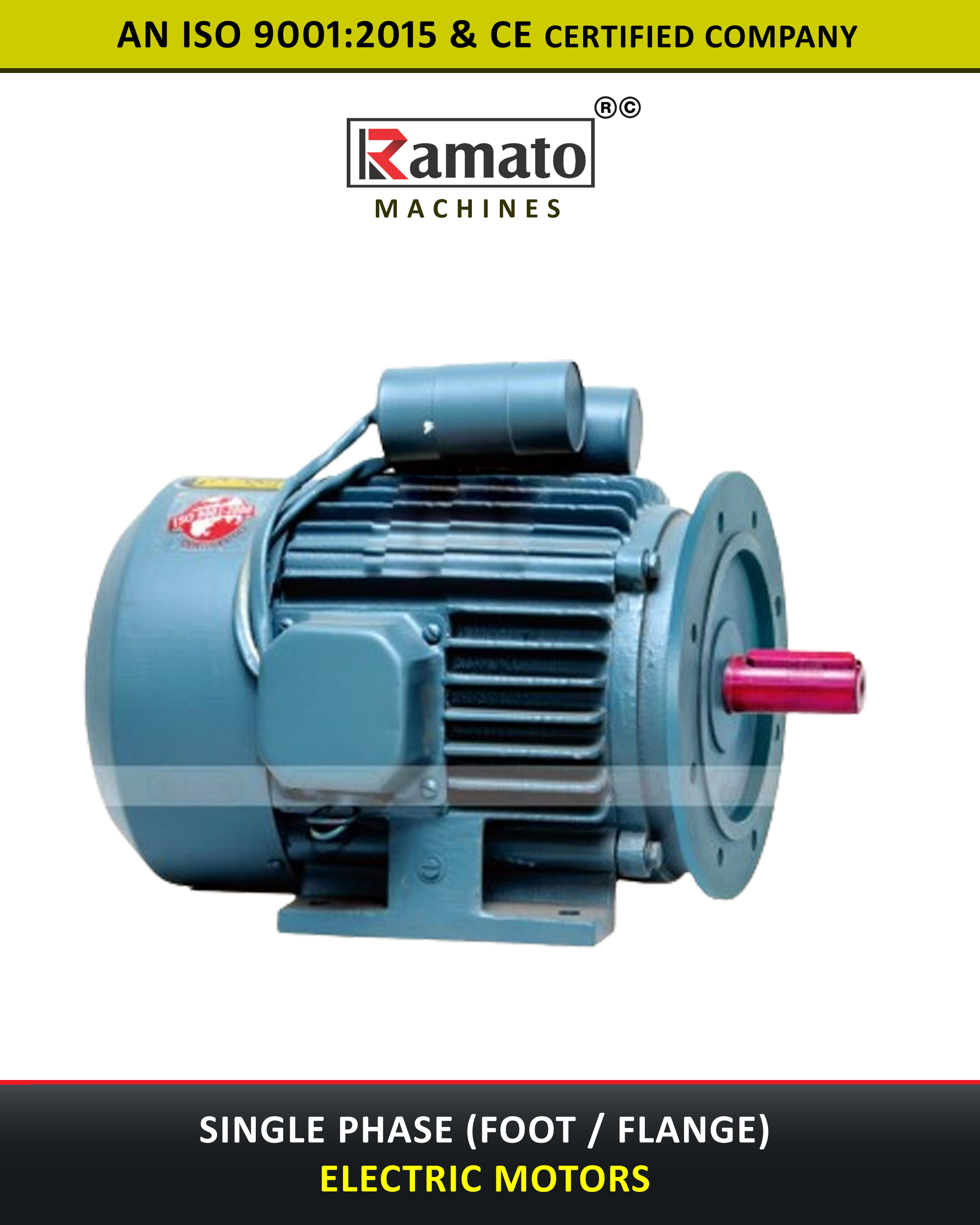 SINGLE PHASE ELECTRIC MOTORS Manufacturer Exporter Rajkot Gujarat Bharat (INDIA)
