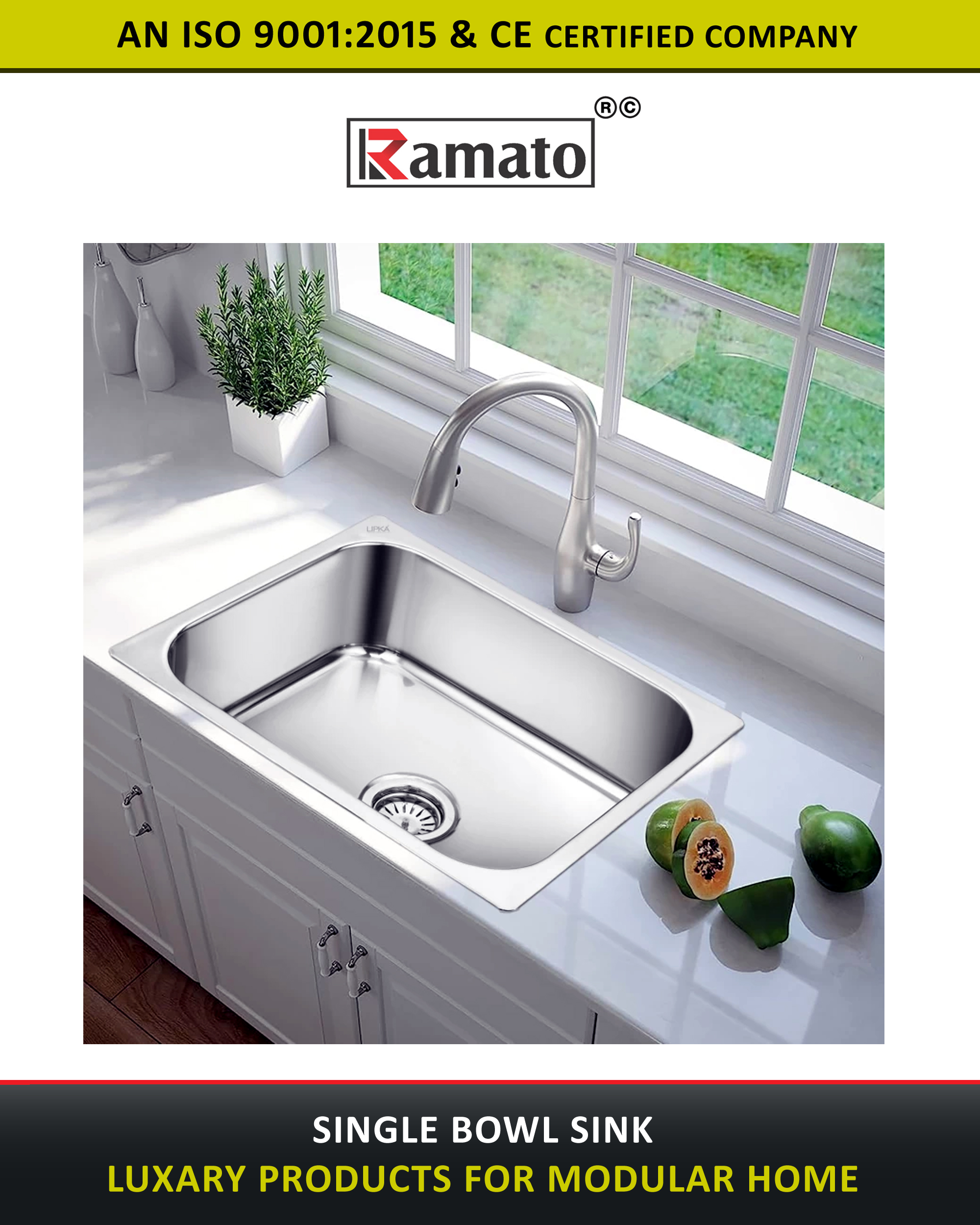 Single Bowl Sink Manufacturer Exporter Rajkot Gujarat Bharat (INDIA)
