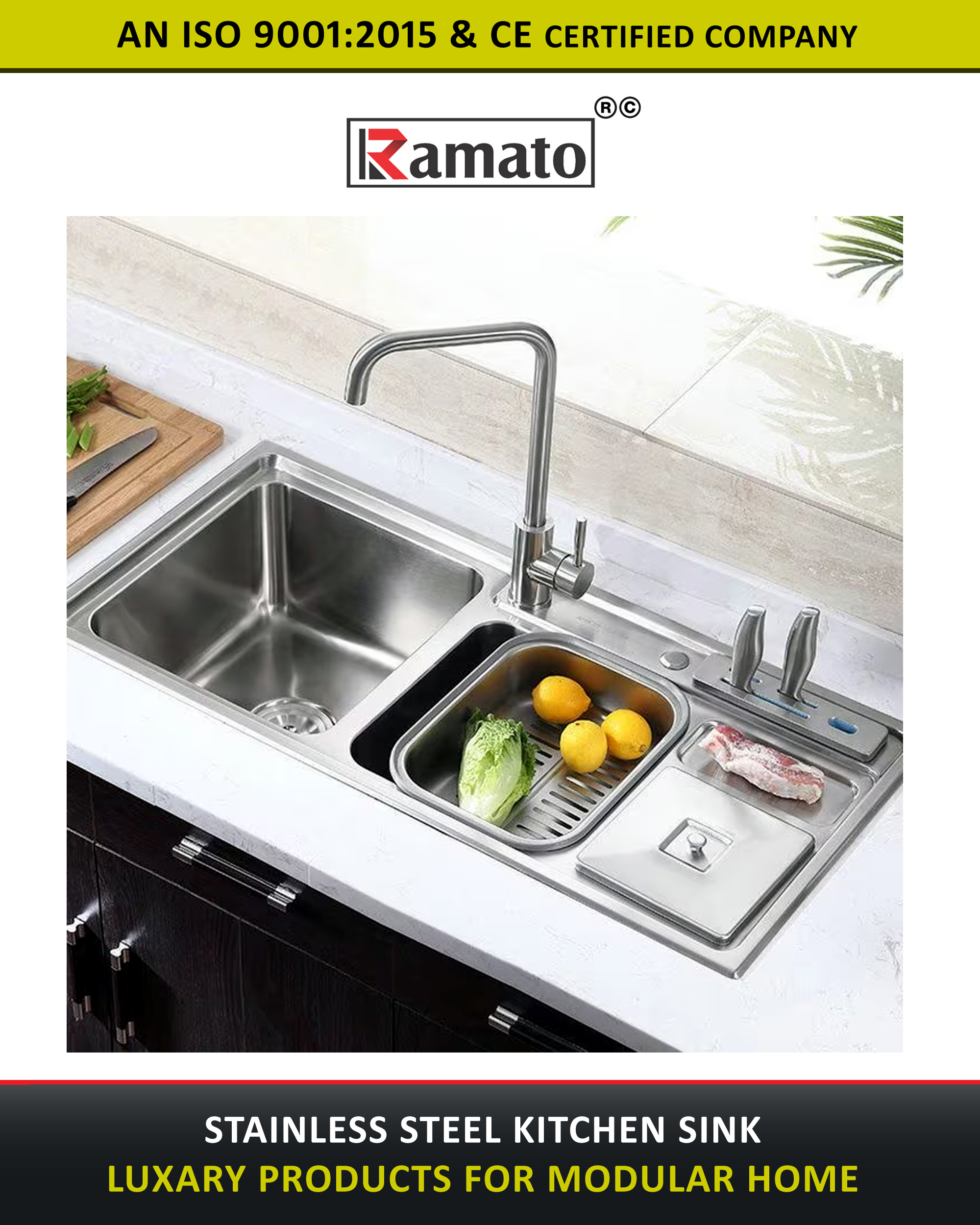 Stainless Steel Kitchen Sink Manufacturer Exporter Rajkot Gujarat Bharat (INDIA)